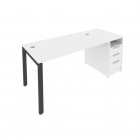 Рабочая станция с опорной тумбой Рива Metal System Б.РС-СТП -1.3 Белый/Антрацит
