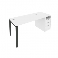 Рабочая станция с опорной тумбой Рива Metal System Б.РС-СТП -1.3 Белый/Антрацит