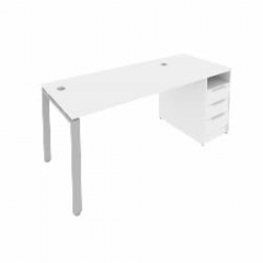 Рабочая станция с опорной тумбой Рива Metal System Б.РС-СТП -1.3 Белый/Серый