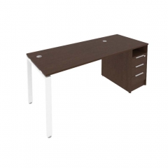 Рабочая станция с опорной тумбой Рива Metal System Б.РС-СТП -1.3 Венге/Белый