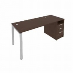 Рабочая станция с опорной тумбой Рива Metal System Б.РС-СТП -1.3 Венге/Серый