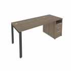 Рабочая станция с опорной тумбой Рива Metal System Б.РС-СТП -1.3 Вяз/Антрацит
