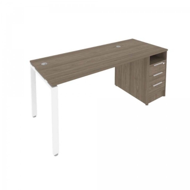 Рабочая станция с опорной тумбой Рива Metal System Б.РС-СТП -1.3 Вяз/Белый