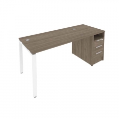 Рабочая станция с опорной тумбой Рива Metal System Б.РС-СТП -1.3 Вяз/Белый