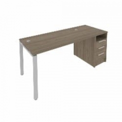 Рабочая станция с опорной тумбой Рива Metal System Б.РС-СТП -1.3 Вяз/Серый