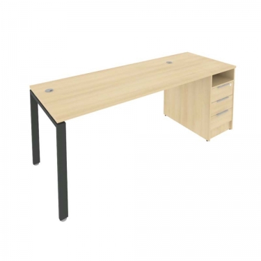 Рабочая станция с опорной тумбой Рива Metal System Б.РС-СТП -1.4 Акация/Антрацит