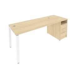 Рабочая станция с опорной тумбой Рива Metal System Б.РС-СТП -1.4 Акация/Белый