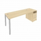 Рабочая станция с опорной тумбой Рива Metal System Б.РС-СТП -1.4 Акация/Серый