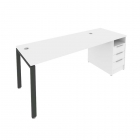 Рабочая станция с опорной тумбой Рива Metal System Б.РС-СТП -1.4 Белый/Антрацит