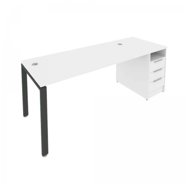 Рабочая станция с опорной тумбой Рива Metal System Б.РС-СТП -1.4 Белый/Антрацит