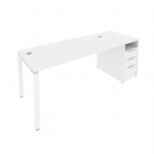 Рабочая станция с опорной тумбой Рива Metal System Б.РС-СТП -1.4 Белый