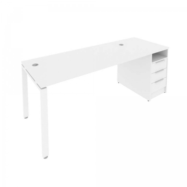 Рабочая станция с опорной тумбой Рива Metal System Б.РС-СТП -1.4 Белый