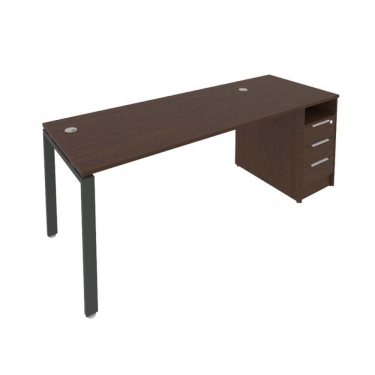 Рабочая станция с опорной тумбой Рива Metal System Б.РС-СТП -1.4 Венге/Антрацит