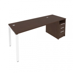 Рабочая станция с опорной тумбой Рива Metal System Б.РС-СТП -1.4 Венге/Белый