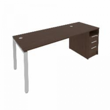 Рабочая станция с опорной тумбой Рива Metal System Б.РС-СТП -1.4 Венге/Серый