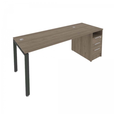 Рабочая станция с опорной тумбой Рива Metal System Б.РС-СТП -1.4 Вяз/Антрацит