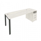 Рабочая станция с опорной тумбой Рива Metal System Б.РС-СТП -1.4 Наварра/Антрацит