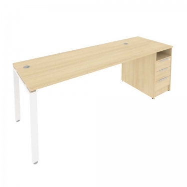 Рабочая станция с опорной тумбой Рива Metal System Б.РС-СТП -1.5 Акация/Белый