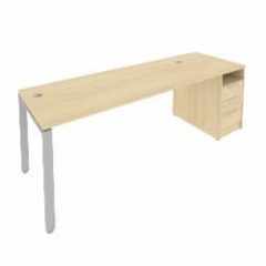 Рабочая станция с опорной тумбой Рива Metal System Б.РС-СТП -1.5 Акация/Серый