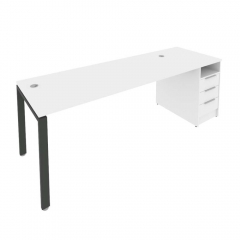 Рабочая станция с опорной тумбой Рива Metal System Б.РС-СТП -1.5 Белый/Антрацит