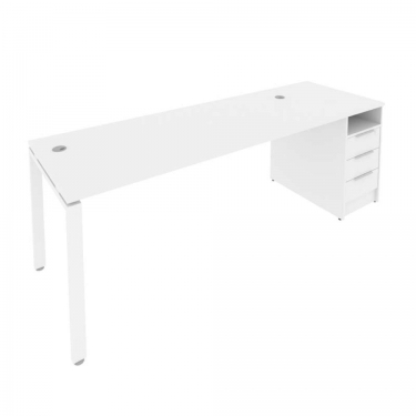 Рабочая станция с опорной тумбой Рива Metal System Б.РС-СТП -1.5 Белый