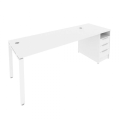 Рабочая станция с опорной тумбой Рива Metal System Б.РС-СТП -1.5 Белый