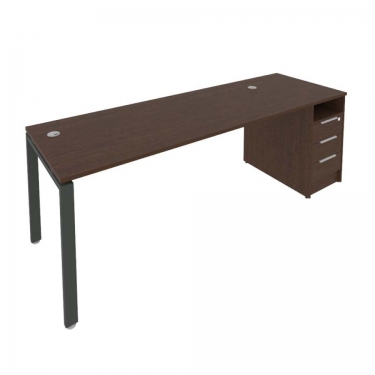 Рабочая станция с опорной тумбой Рива Metal System Б.РС-СТП -1.5 Венге/Антрацит