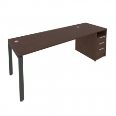 Рабочая станция с опорной тумбой Рива Metal System Б.РС-СТП -1.5 Венге/Антрацит