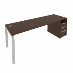 Рабочая станция с опорной тумбой Рива Metal System Б.РС-СТП -1.5 Венге/Серый