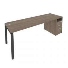 Рабочая станция с опорной тумбой Рива Metal System Б.РС-СТП -1.5 Вяз/Антрацит