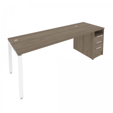 Рабочая станция с опорной тумбой Рива Metal System Б.РС-СТП -1.5 Вяз/Белый