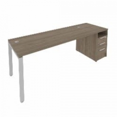 Рабочая станция с опорной тумбой Рива Metal System Б.РС-СТП -1.5 Вяз/Серый