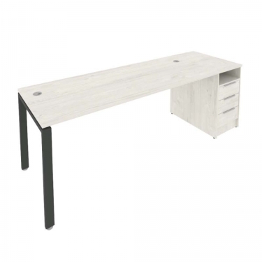 Рабочая станция с опорной тумбой Рива Metal System Б.РС-СТП -1.5 Наварра/Антрацит