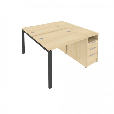 Рабочая станция с опорной тумбой Рива Metal System Б.РС-СТП-2.1 Акация/Антрацит