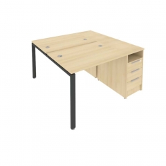 Рабочая станция с опорной тумбой Рива Metal System Б.РС-СТП-2.1 Акация/Антрацит