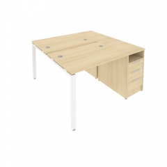 Рабочая станция с опорной тумбой Рива Metal System Б.РС-СТП-2.1 Акация/Белый