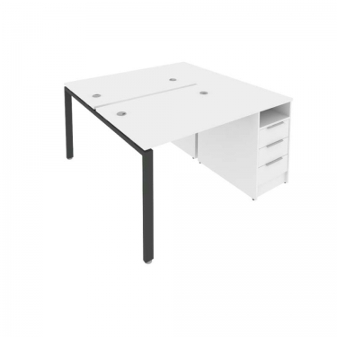 Рабочая станция с опорной тумбой Рива Metal System Б.РС-СТП-2.1 Белый/Антрацит