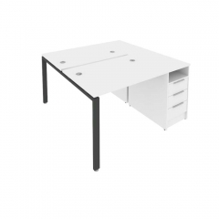 Рабочая станция с опорной тумбой Рива Metal System Б.РС-СТП-2.1 Белый/Антрацит