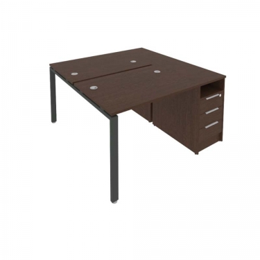Рабочая станция с опорной тумбой Рива Metal System Б.РС-СТП-2.1 Венге/Антрацит