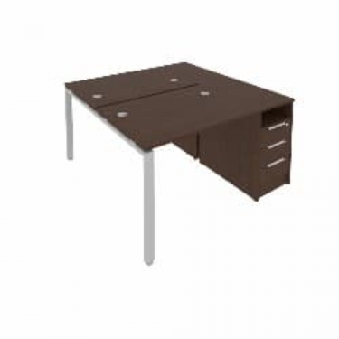 Рабочая станция с опорной тумбой Рива Metal System Б.РС-СТП-2.1 Венге/Серый