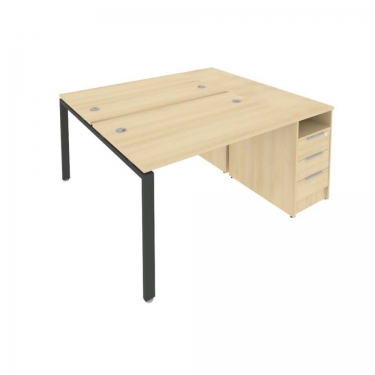 Рабочая станция с опорной тумбой Рива Metal System Б.РС-СТП-2.2 Акация/Антрацит