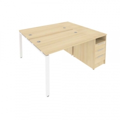 Рабочая станция с опорной тумбой Рива Metal System Б.РС-СТП-2.2 Акация/Белый