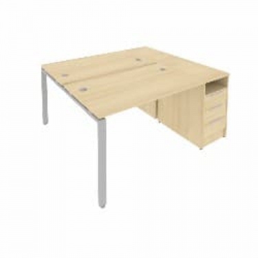 Рабочая станция с опорной тумбой Рива Metal System Б.РС-СТП-2.2 Акация/Серый