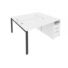 Рабочая станция с опорной тумбой Рива Metal System Б.РС-СТП-2.2 Белый/Антрацит