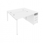 Рабочая станция с опорной тумбой Рива Metal System Б.РС-СТП-2.2 Белый