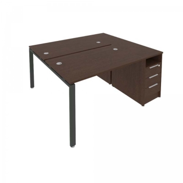 Рабочая станция с опорной тумбой Рива Metal System Б.РС-СТП-2.2 Венге/Антрацит