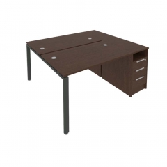 Рабочая станция с опорной тумбой Рива Metal System Б.РС-СТП-2.2 Венге/Антрацит