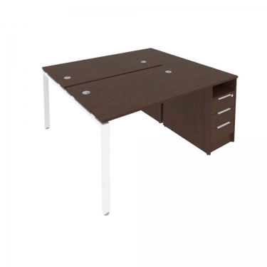 Рабочая станция с опорной тумбой Рива Metal System Б.РС-СТП-2.2 Венге/Белый