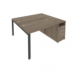 Рабочая станция с опорной тумбой Рива Metal System Б.РС-СТП-2.2 Вяз/Антрацит