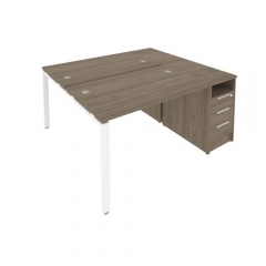 Рабочая станция с опорной тумбой Рива Metal System Б.РС-СТП-2.2 Вяз/Белый